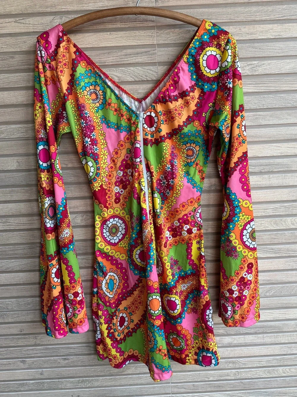 Leg Avenue Orange Floral Dress with Multicolor Accents